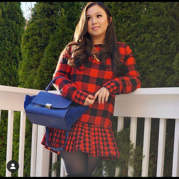 Pleated plaid dress - Picture 1 of 2